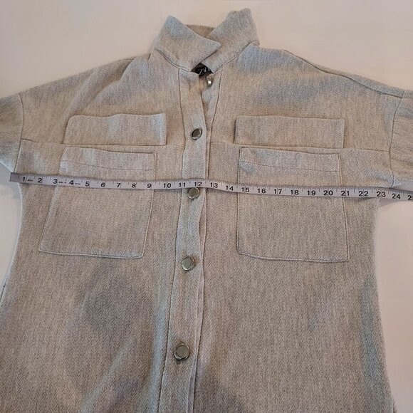 Zara Light Gray Button Front Shacket Size M-L - Picture 6 of 8
